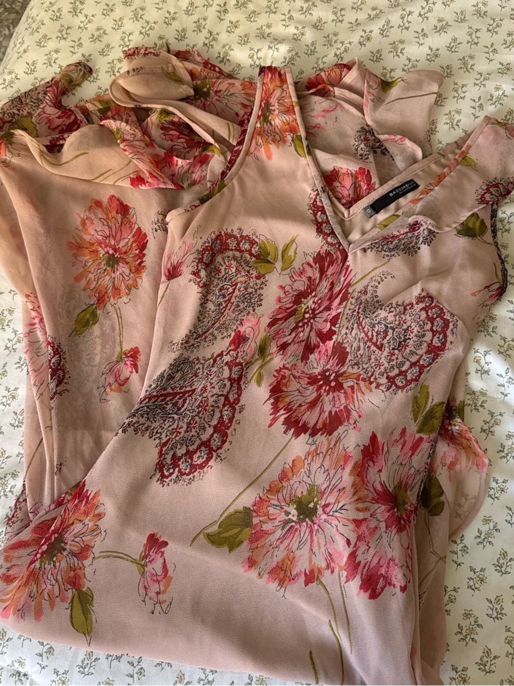 Y2K Floral Pink Sleeveless V-Neck Dress